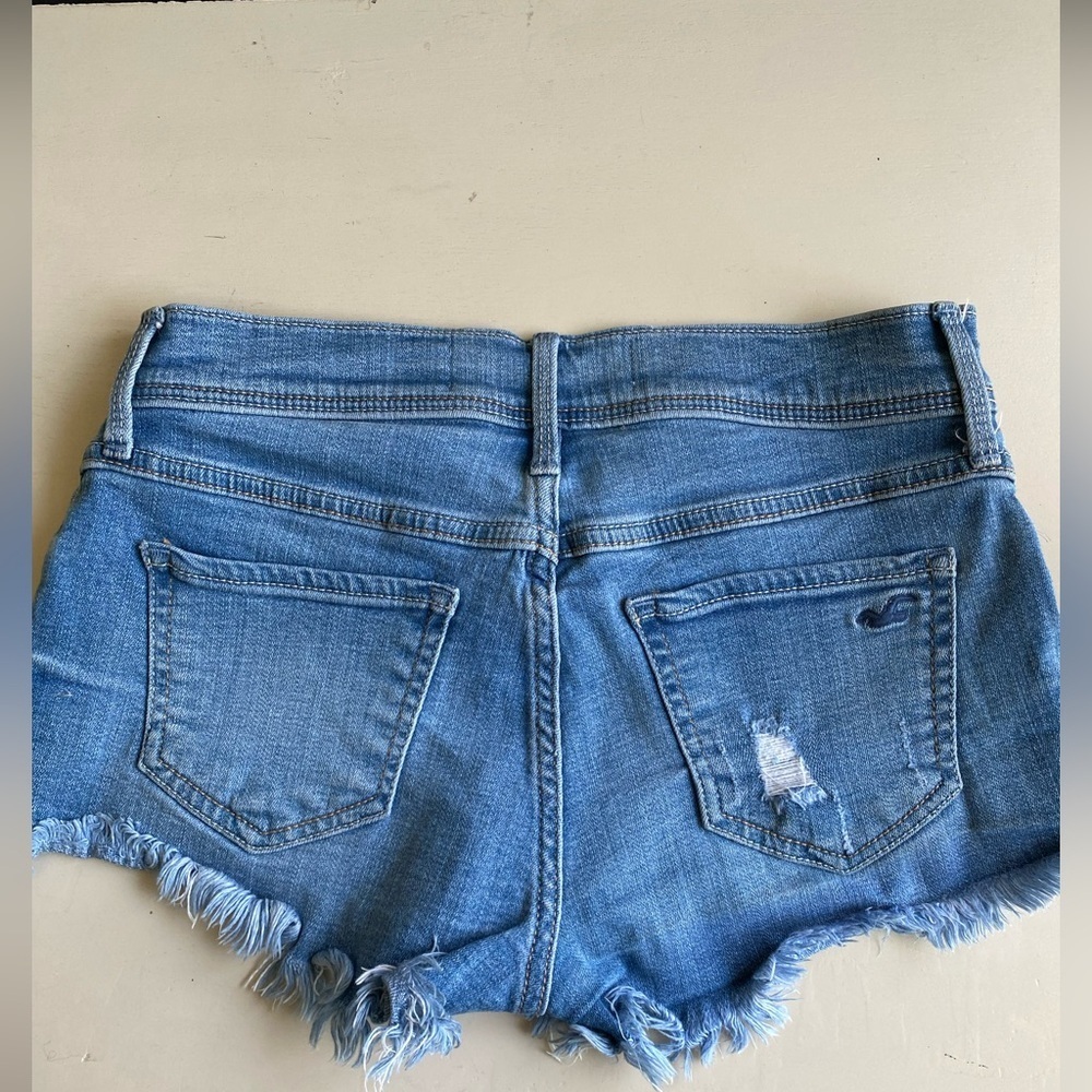 Hollister low rise vintage y2k 2000’s Light Blue Jean mini Shorts cut off - Picture 2 of 7